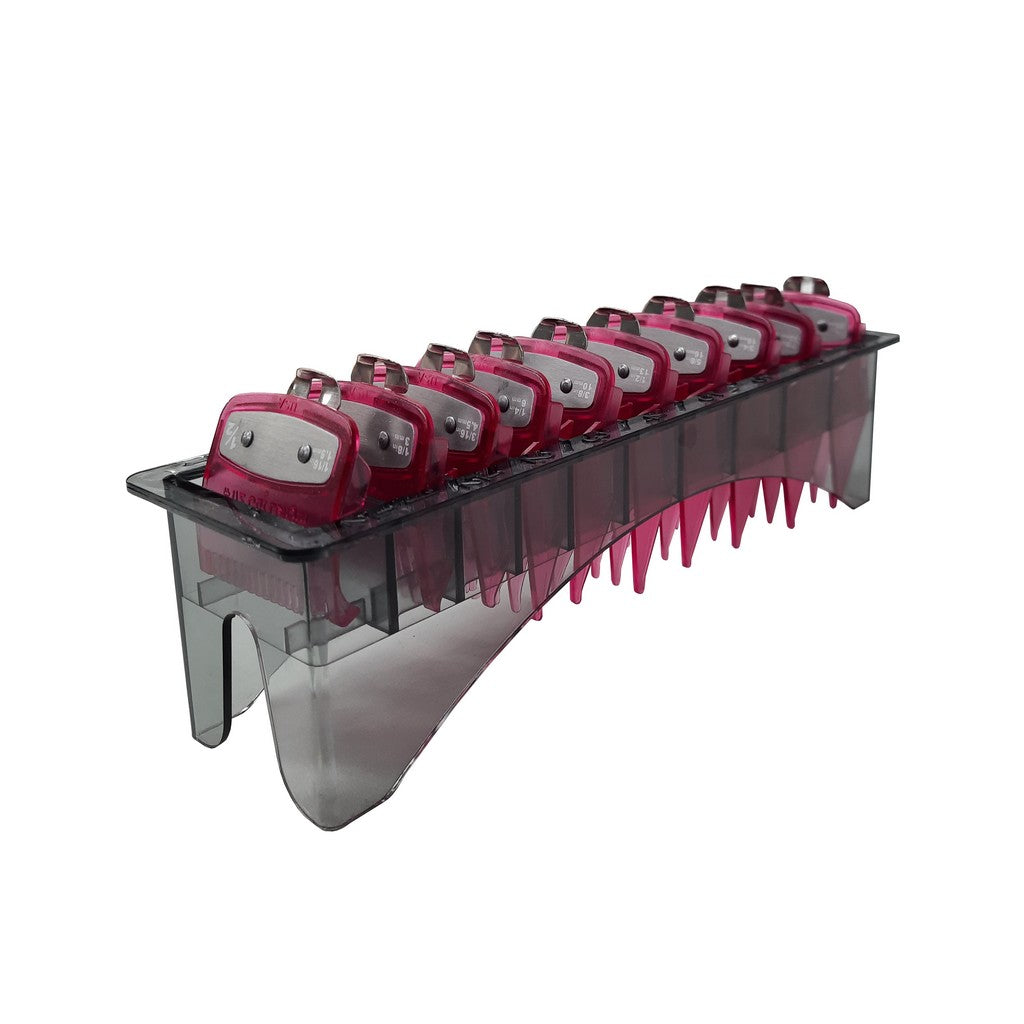 10pc Premium Red Clipper Guard Set with Tray 0.5–8