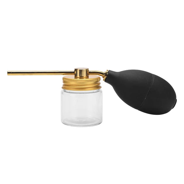 Hair Fiber Applicator Pump with Glass Container - Gold
