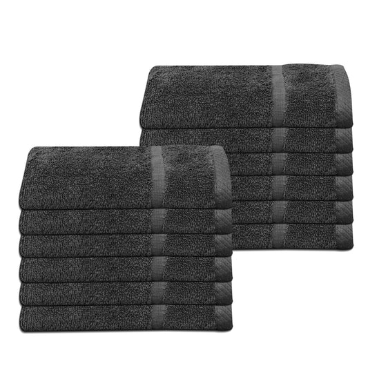 12pcs Dark Grey 100% Cotton Towels - 100cm x 50cm | For Barber & Beauty Salon