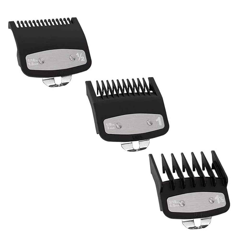 3pcs Premium Clipper Guard Attachment Set Black - 0.5, 1, 1.5