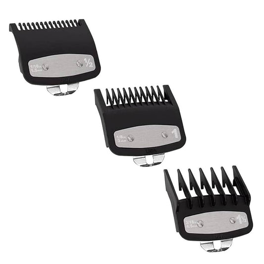 3pcs Premium Clipper Guard Attachment Set Black - 0.5, 1, 1.5