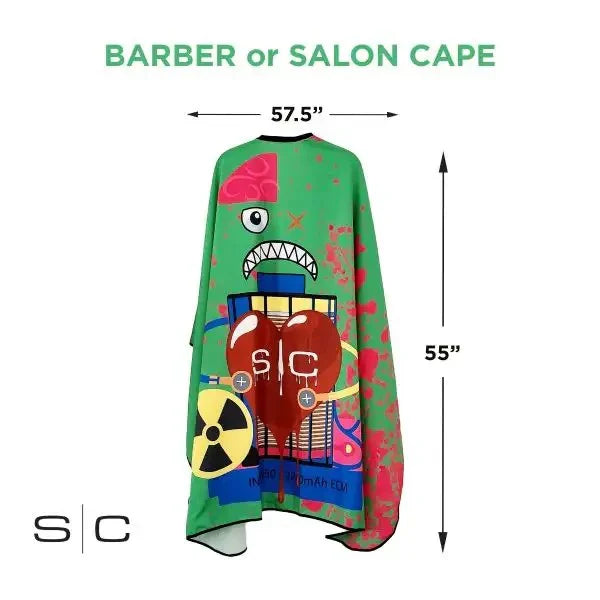 StyleCraft SC Waterproof Barber Cape - Radioactive Black