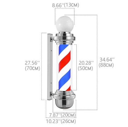 Barber LED Light Pole with Lamp - Silver