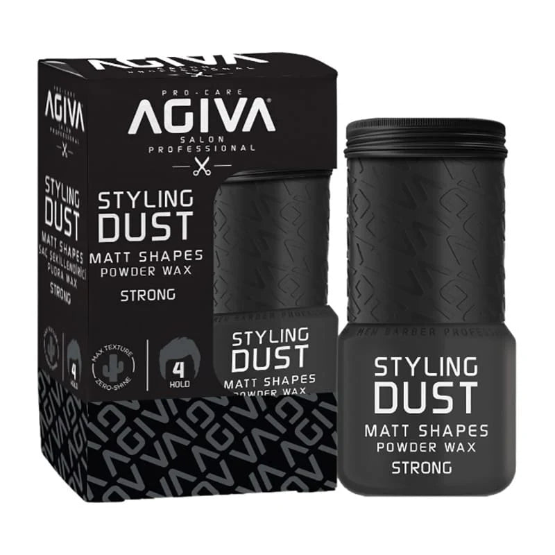Agiva Hair Styling Powder Wax Dust | Strong Black No.2 | Dry Matte Look - 20g