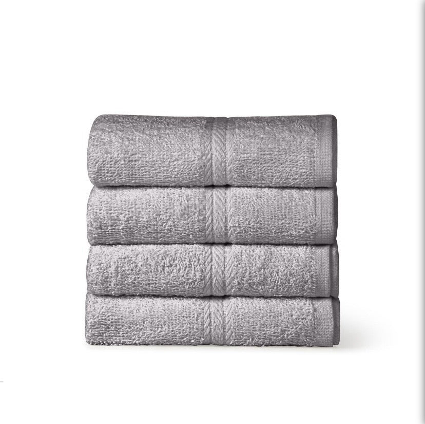 12pcs Grey Cotton Towels - 80cm x 50cm | For Barber & Beauty Salon