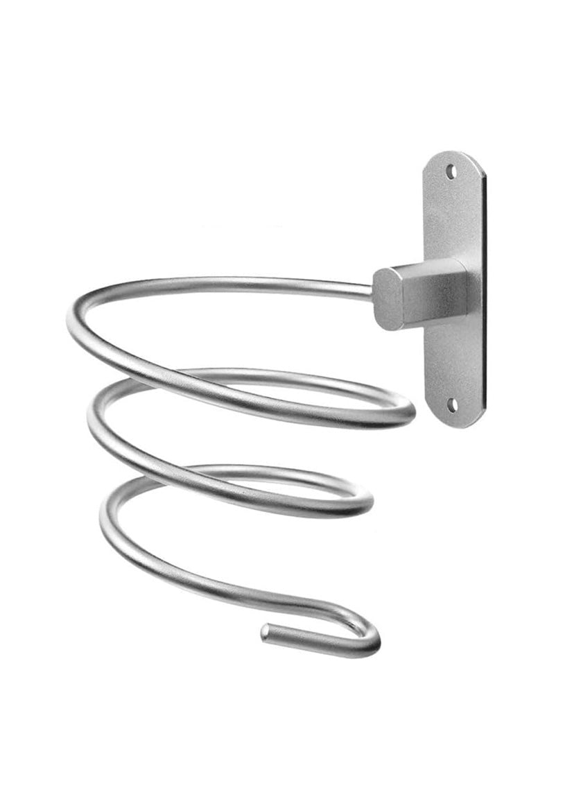 Mounted Spiral Hair Dryer Holder - Silver